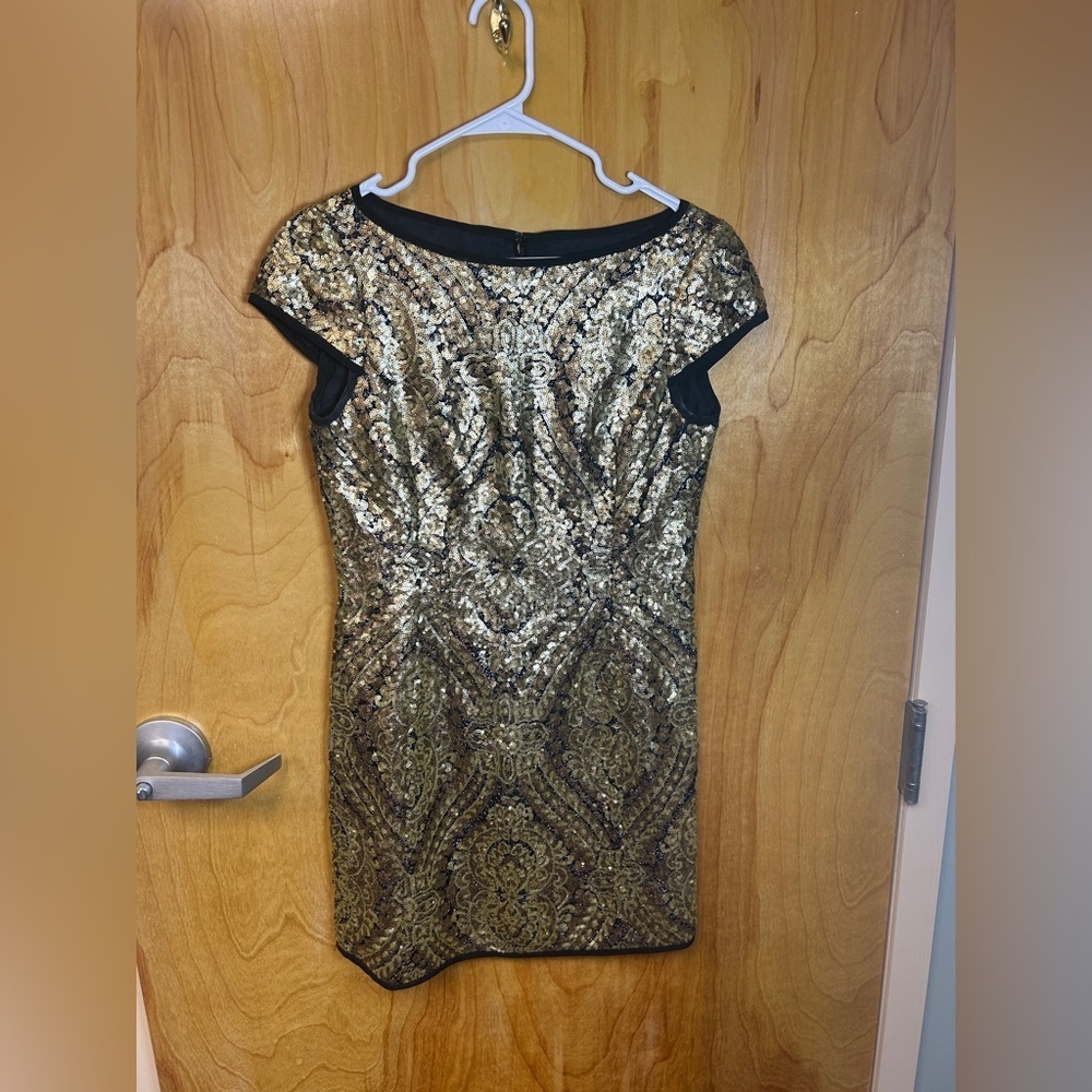 Elegant Gold and Black Dress